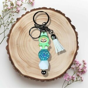 Labubu Mint Green 3D Beaded Keychain